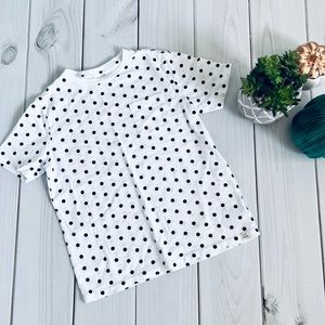Gap White and Black Polka Dots Tee